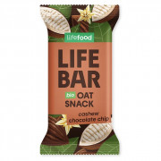 Lifefood Lifebar Oat Snack s kousky čokolády a kešu BIO 40 g energiaszelet