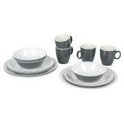 Bo-Camp Tableware Two tone - 16ks edénykészlet szürke Grey