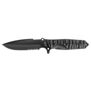 TB OUTDOOR Maraudeur Survival Knife G10 Serrated kés fekete