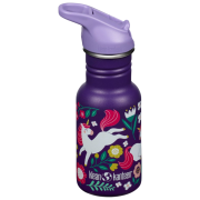 Klean Kanteen Kid Classic Narrow 12oz (w/Flip Seal Sport Cap) gyerek kulacs lila leaping unicorns