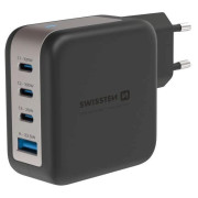 Swissten GaN Travel Charger 100W 3X USB-C PD + USB-A adapter