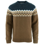 Fjällräven Övik Knit Sweater M férfi pulóver barna Dark Oak-Navy