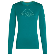 Icebreaker Women Merino 200 Oasis LS Crewe Sunrise Summit női funkcionális felső türkiz Tidal Teal