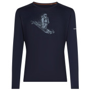 Icebreaker Men Merino 200 Oasis LS Crewe SkiingYeti férfi funkcionális póló sötétkék Midnight Navy