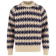 Fjällräven Övik Jacquard Knit M férfi pulóver bézs Light Beige-Dark Navy