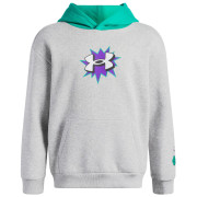 Under Armour UA B Rival FLC Graphics Hd Mod Gray Light Heather gyerek funkcionális felső világosszürke Mod Gray Light Heather / Geode Green / White
