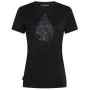 Icebreaker Women Merino 150 Tech Lite SS Tee Hike Path női póló fekete Black