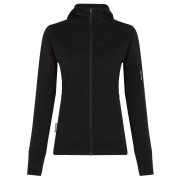 Icebreaker W M 300 Descender LS Zip Hoodie női funkcionális pulóver fekete Black