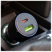 Swissten Car Charger USB-C PD + USB-A, 63W + cabel USB-C / USB-C, 1 m adapter