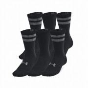 Under Armour Essential 6Pk Crew zokni szett fekete Black/Black/Castlerock