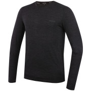 MOOA MerinoSilk 160 long férfi póló fekete black melange