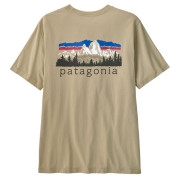 Patagonia M's Fitz Roy Foothills T-Shirt férfi póló szürke/zöld Weathered Stone