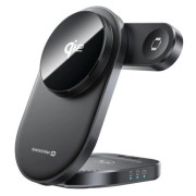 Swissten MagBase 3-in-1 vezeték nélküli töltő fekete