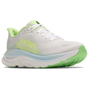 Hoka Clifton 11 Wide női futócipő fehér/zöld Frost / Neon Yuzu