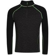 Zulu Merino 240 Zip Long férfi funkcionális póló fekete/zöld Black/Green