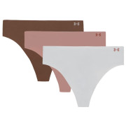 Under Armour Pure Stretch No Show Thong - Solid 3Pk női alsó szürke Halo Gray
