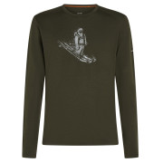 Icebreaker Men Merino 200 Oasis LS Crewe SkiingYeti férfi funkcionális póló sötétzöld Dk Loden