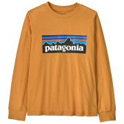 Patagonia K's L/S P-6 Logo T-Shirt - Dried Mango gyerek póló narancs Dried Mango