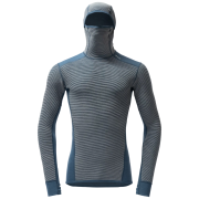 Devold Reverso Merino Hoodie Man férfi funkcionális pulóver kék Griffin