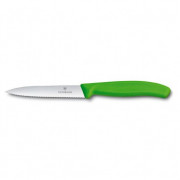 Zöldségvágó kés Victorinox 10 cm - recés világoszöld