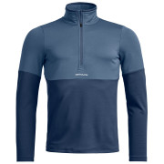 Ortovox Fleece Light Zip Neck férfi pulóver kék Blue Nunatak