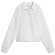Puma CLASS Relaxed Longsleeve Polo FL női pulóver fehér White Glow Heather