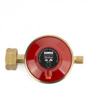 Gimeg Universální regulátor tlaku plynu s tlakovou pojistkou Gimeg 30 Mbar Kombi se závitem 1/4" nyomásszabályozó piros