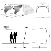 Outwell Touring Shelter (2021) árnyékoló - kifeszített sátorponyva