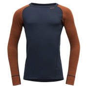 Devold Duo Active Merino 205 Shirt férfi funkcionális póló kék/narancs Flame/Ink