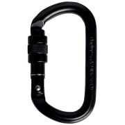 Singing Rock oválná ocelová šroubovací (black) karabiner fekete black