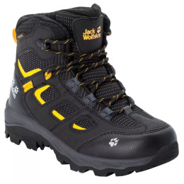 Jack Wolfskin Vojo Texapore Mid K gyerek cipő fekete/sárga black / burly yellow