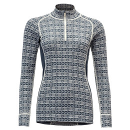 Gyerek funkciós póló Devold Alnes Woman Half Zip Neck fekete/fehér