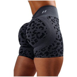 Nebbia Push-Up Compression Leopard Shorts Primal női rövidnadrág fekete BLACK LEOPARD