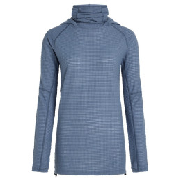 Icebreaker Wom Mer 400 RealFleece Grid Pulover Hood női pulóver kék/szürke Dawn