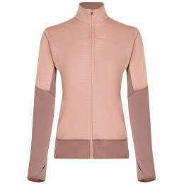 Icebreaker Women Merino Blend 300 RealFleece™ Descender LS Zip női funkcionális pulóver rózsaszín Summit/Blush/Cb