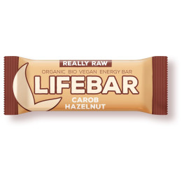 Energiaszelet Lifefood Lifebar Plus BIO RAW 47 g - szentjánoskenyér dióval