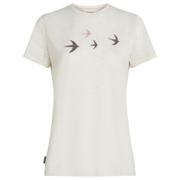 Icebreaker Women Merino 150 Tech Lite SS Tee Bird Transit női póló fehér Ecru HTHR