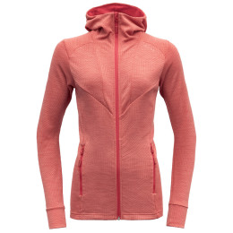 Női pulóver Devold Aksla Woman Jacket W/Hood lazac