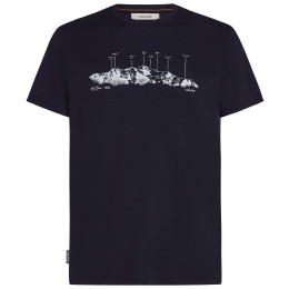 Icebreaker Men Merino 150 Tech Lite SS Tee The Peaks férfi póló sötétkék Midnight Navy