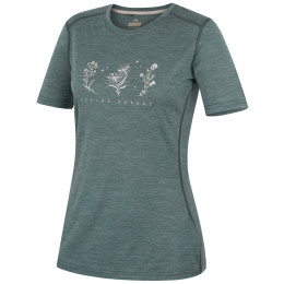 MOOA Merino Lyolite Bloom 150 Short női póló türkiz dusty teal