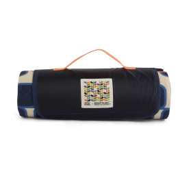 Regatta Orla Kiely Printed Picnic Blanket piknik takaró kék/narancs Giant Square Flower Orange