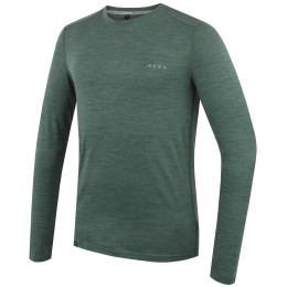 MOOA MerinoSilk 160 long férfi póló zöld green melange