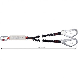 Camp Shock Absorber Rewind Double 120-175 cm + 0981 + 2x2017 energiaelnyelő kantár ezüst