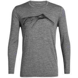 Férfi póló Icebreaker Mens Tech Lite LS Crewe Shear szürke