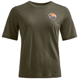 Ortovox 140 Cool Round Landscape T-shirt női póló sötétzöld Dark Wild Herbs