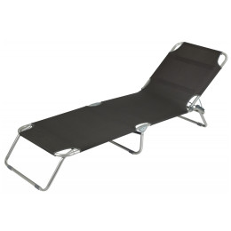 Bo-Camp Sun lounger with sunscreen napozóágy fekete