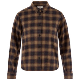 Fjällräven Övik Boxy Flannel Shirt W női ing barna Black-Wood Brown