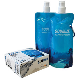 Lifesaver Squeeze Pouch x2 összecsukható kulacs kék Blue