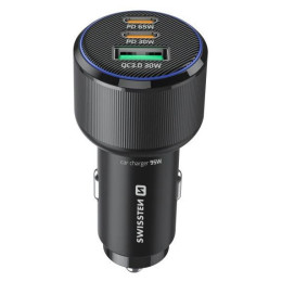 Swissten Car Charger 2x USB-C PD + USB-A, 95 W + cabel USB-C / USB-C, 1 m adapter