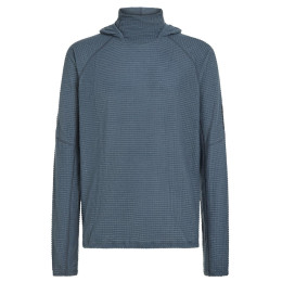 Icebreaker Men Mer 400 RealFleece Grid Pulover Hood férfi pulóver kék/szürke Abyss
